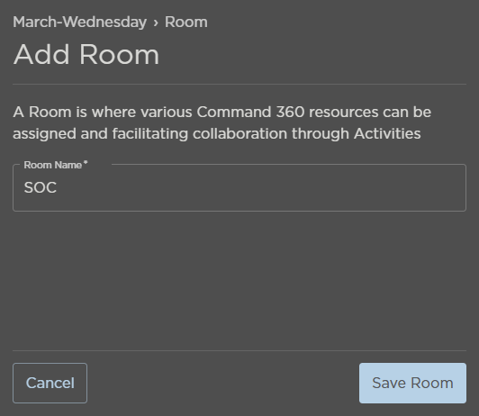 Add Room Panel
