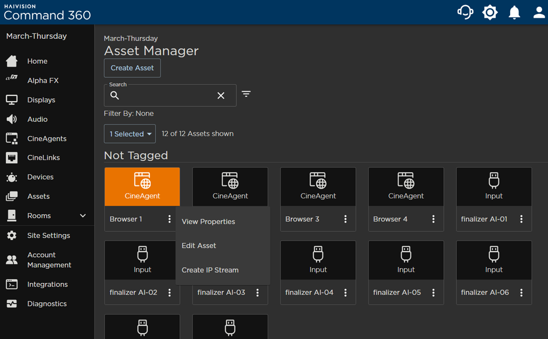 Browser Asset Options