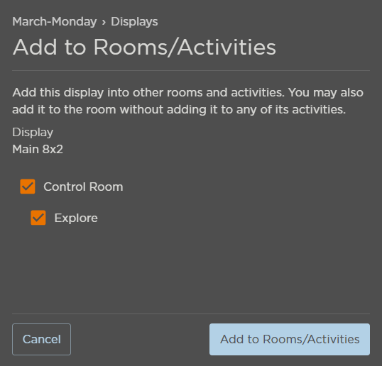 Adding Display to Rooms