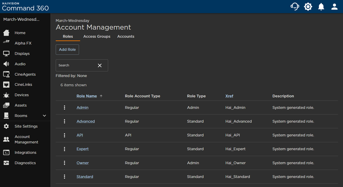 Account Management Page
