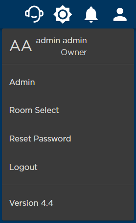 Admin User Menu Example