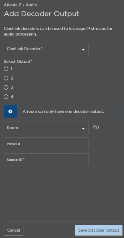New Decoder Output Options