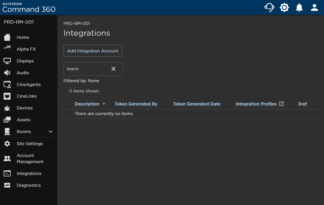 Integrations Page