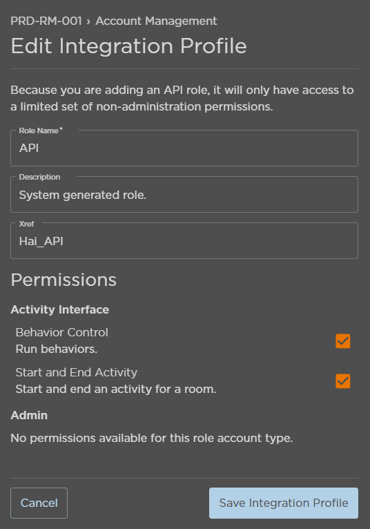 Integration Profile Fields
