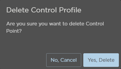 Delete Control Profile Confirmation Prompt