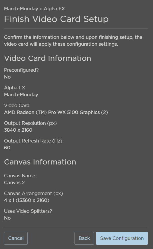 Video Card Summary