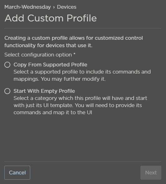 Add Custom Profile Panel