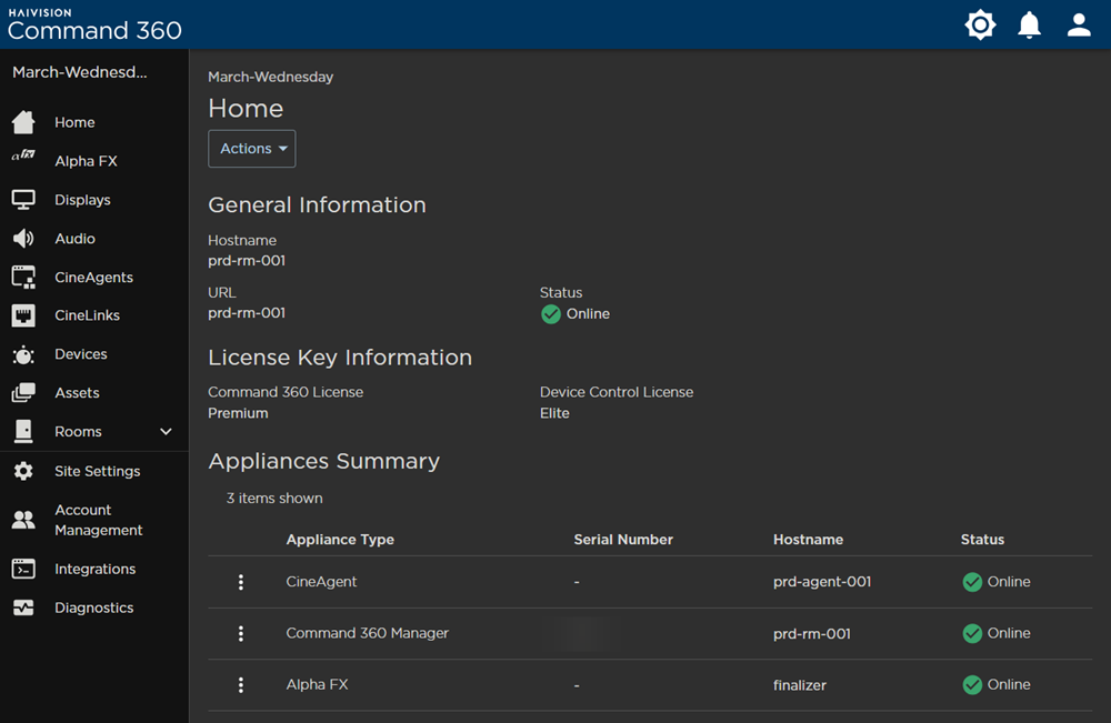 Admin Home Page