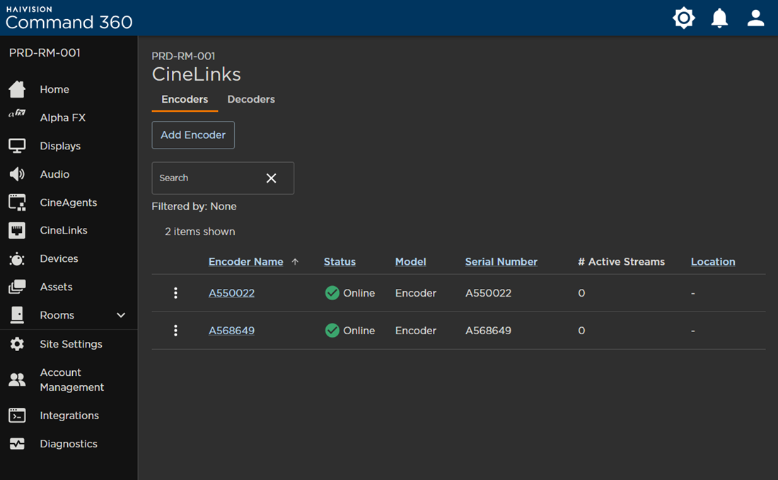 CineLinks Management Page