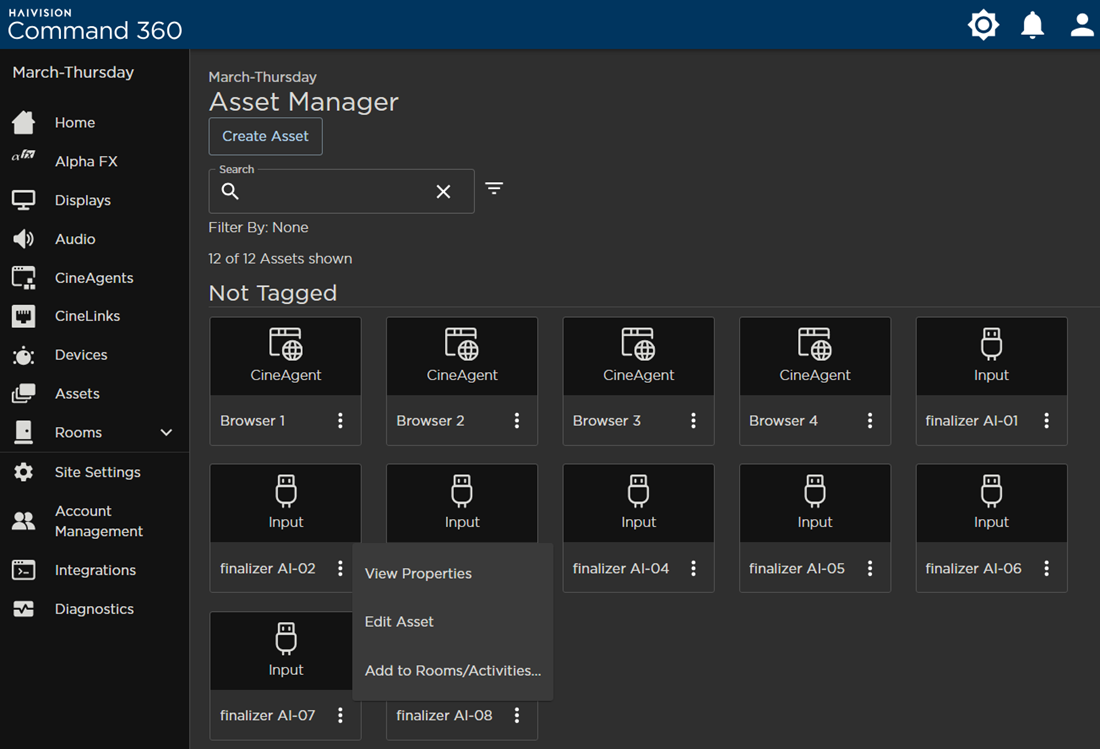 Input Asset Options