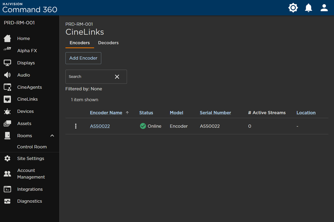 CineLinks Management Page