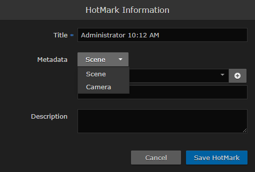 HotMark Metadata Drop-down Menu