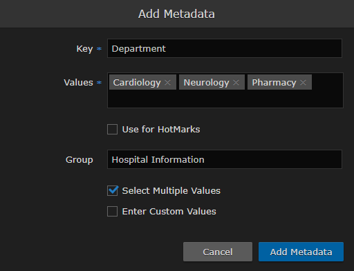 Metadata Group Field