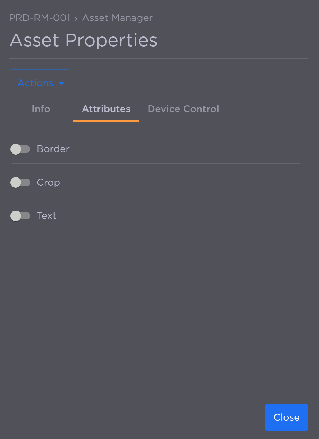 Input Asset Attributes
