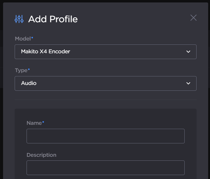 Name and Description fields