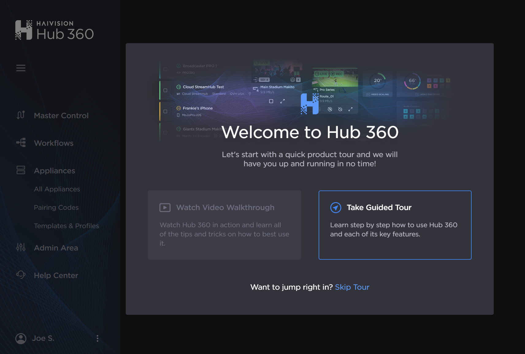 Welcome dialog